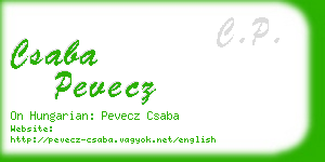 csaba pevecz business card